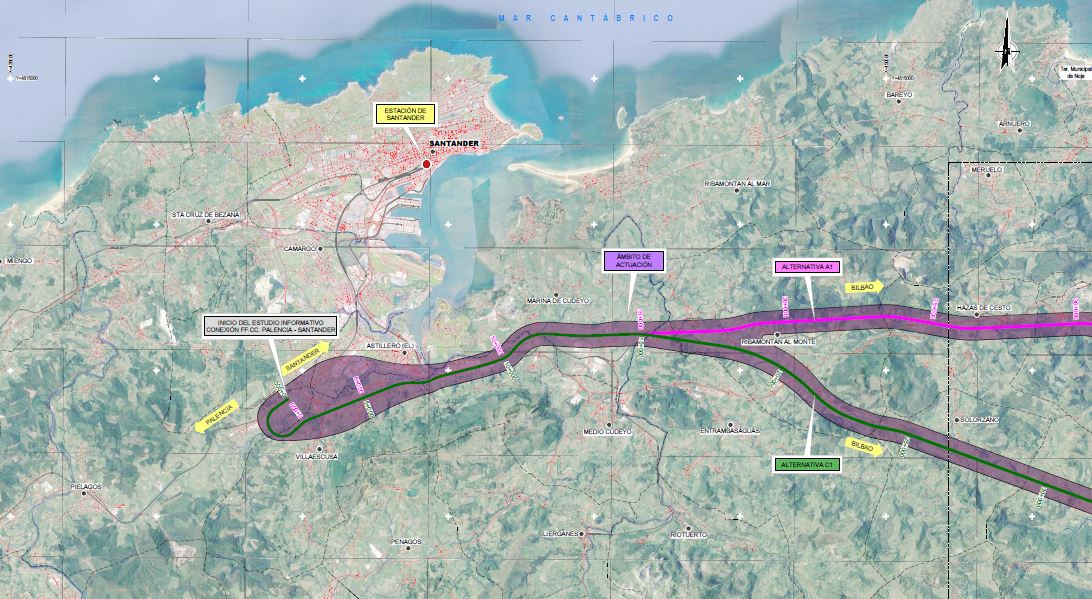 Proyecto tren Santander-Bilbao del Ministerio